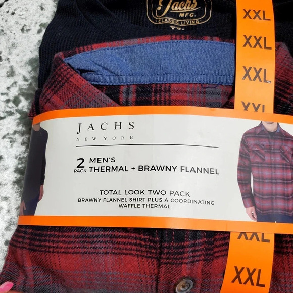 Jachs New York 2 Pack Men's Thermal + Brawny Flannel Pack - Picture 2 of 3